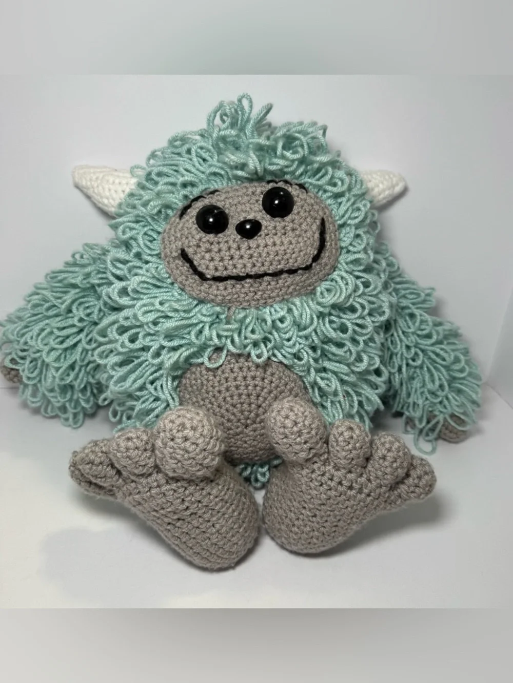 THE  CUTEST handmade crochet monster/yetti in new condition